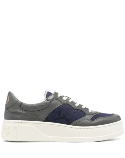 GG Embossed 'Blue Gray Leather'